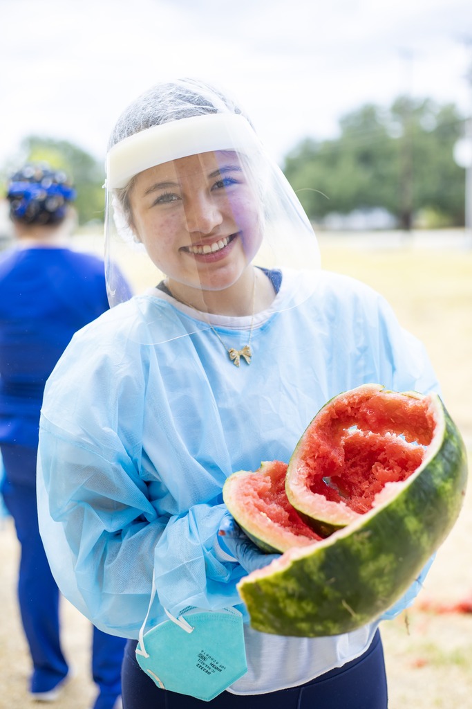 Van High School student in PPE