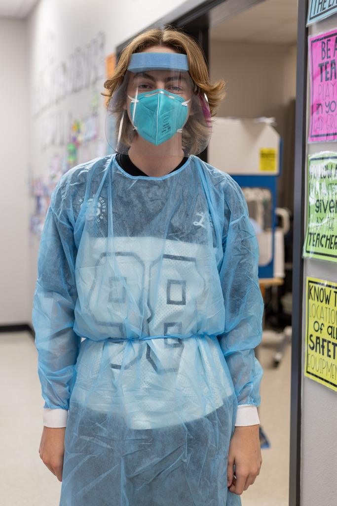 Van High School student in PPE