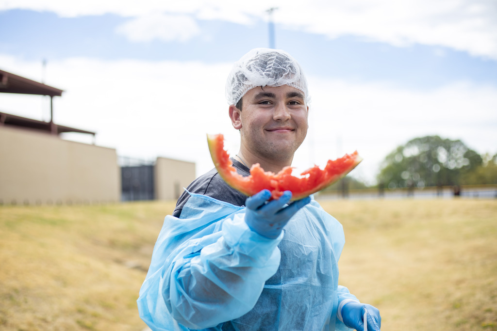 Van High School student in PPE
