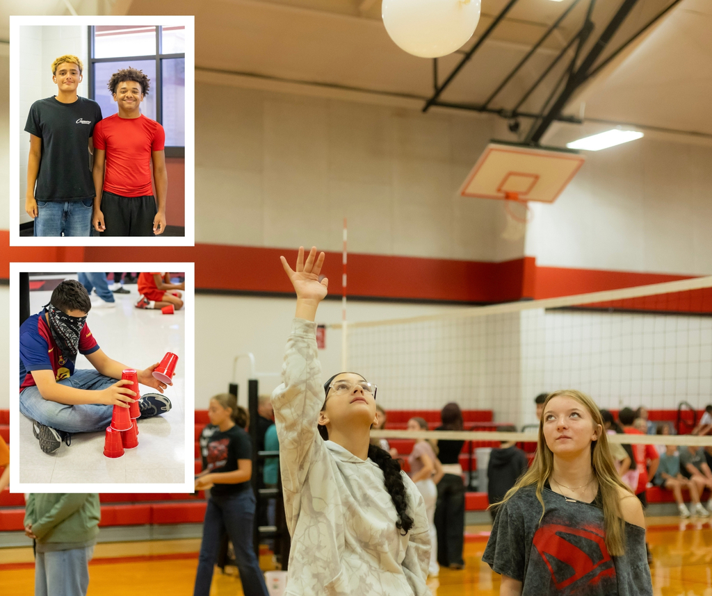 students in a gym playing games