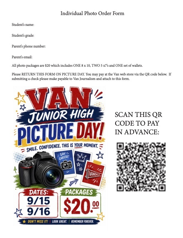 Van Junior High Picture Day