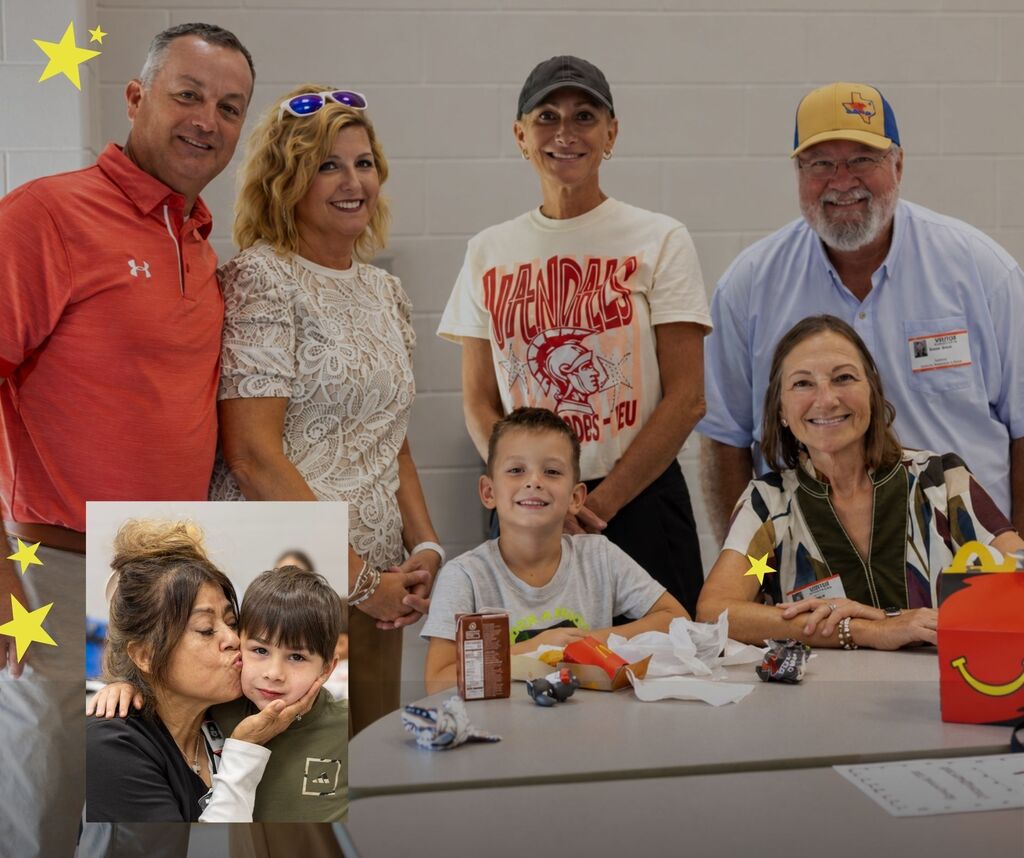 Collage of students and grandparents