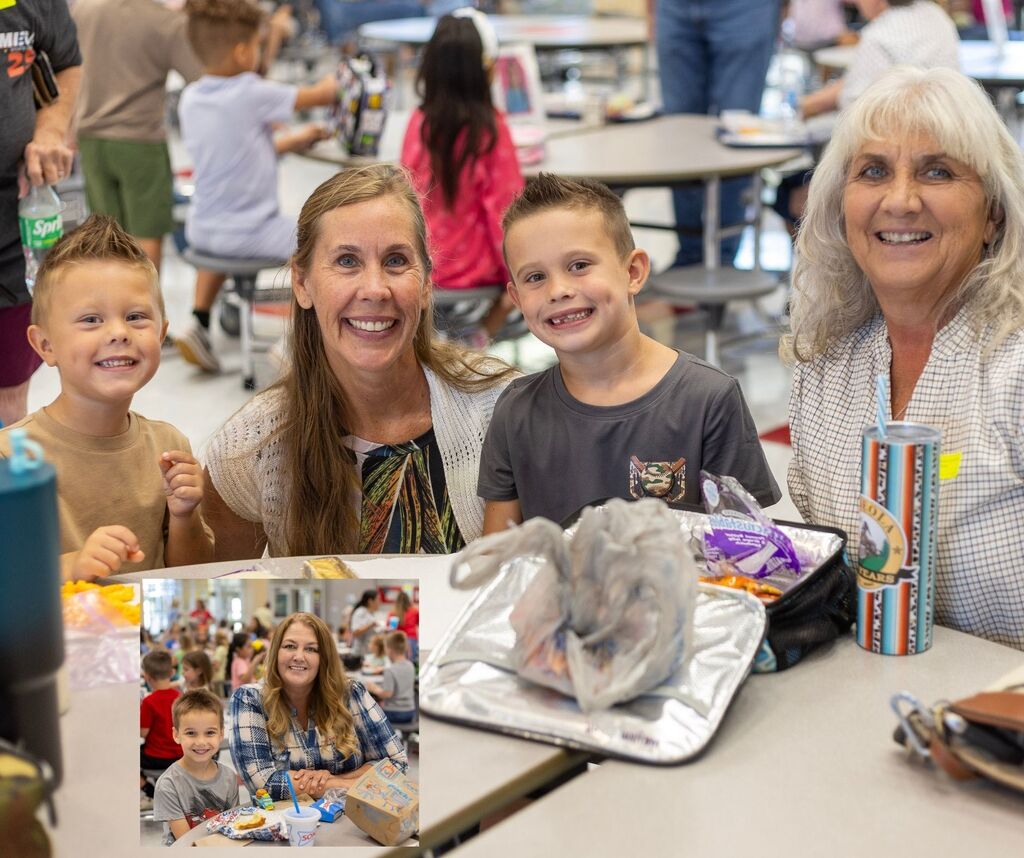 Collage of students and grandparents
