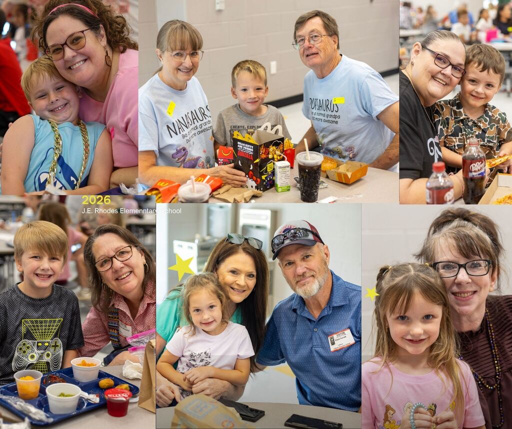 Collage of students and grandparents