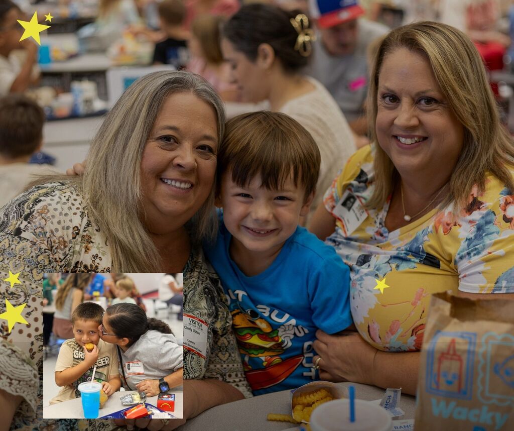 Collage of students and grandparents
