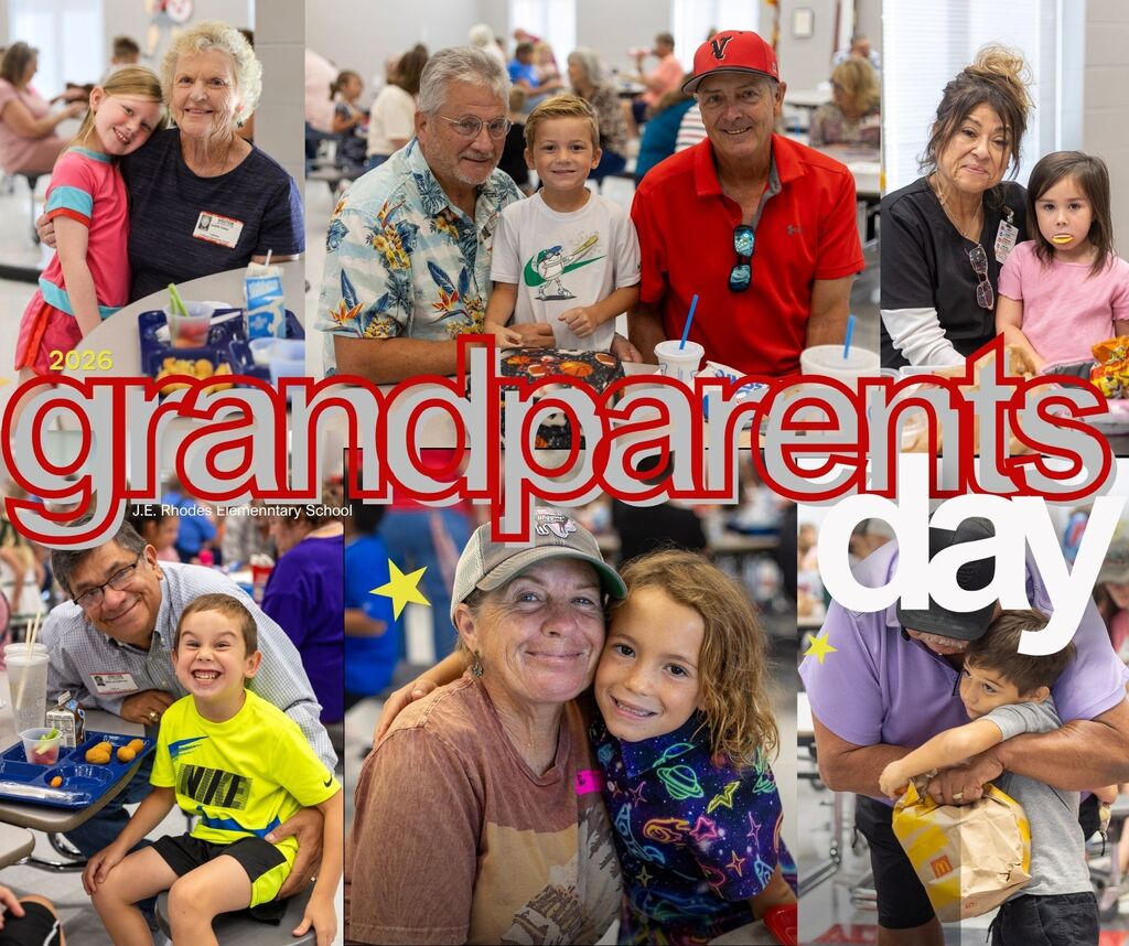 Collage of students and grandparents