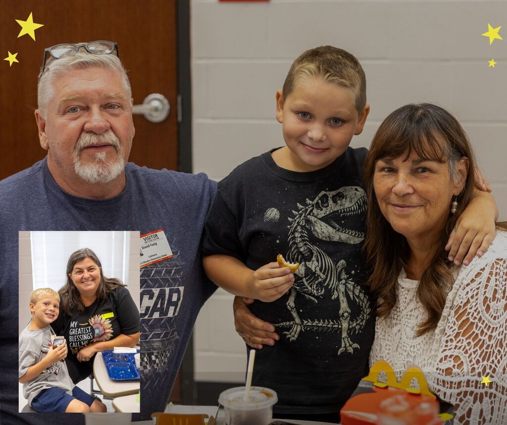 Collage of students and grandparents