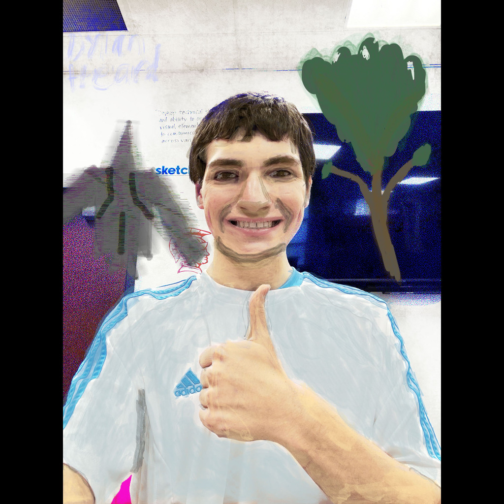 graphic drawing of a boy