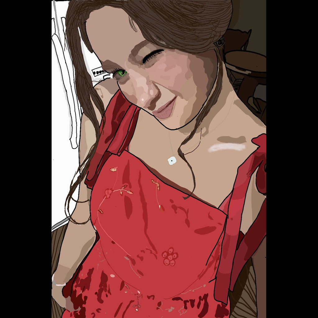graphic drawing of a girl