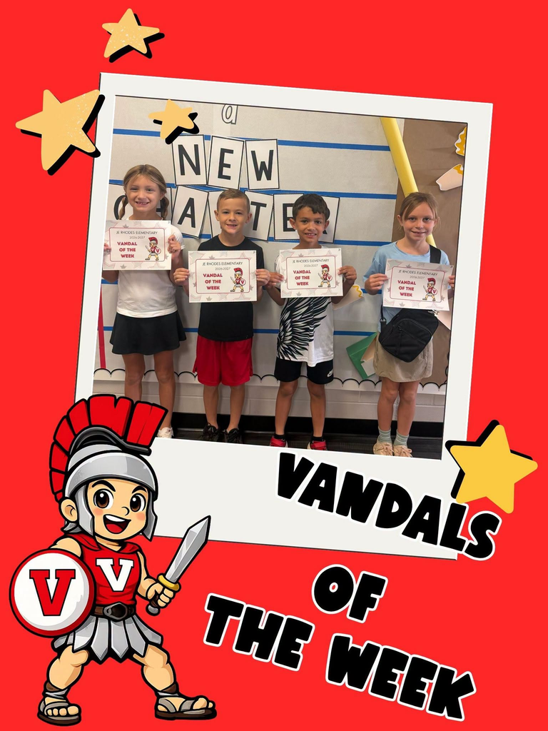 Vandals of the week - 4 children holding certificates
