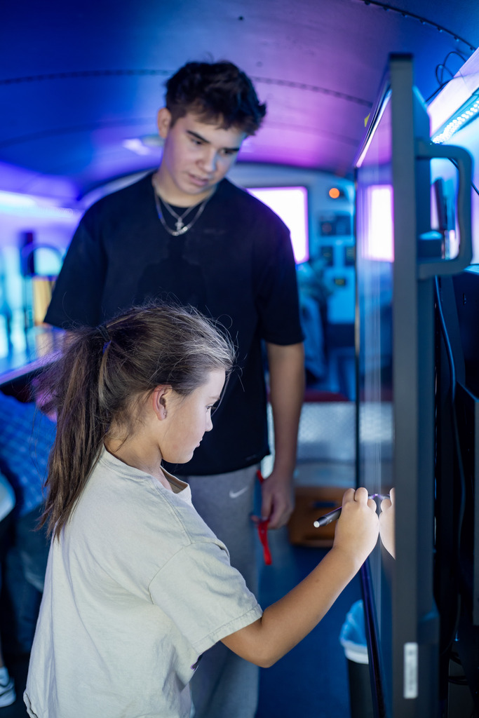 STUDENTS IN THE VAN ISD STEAM BUS