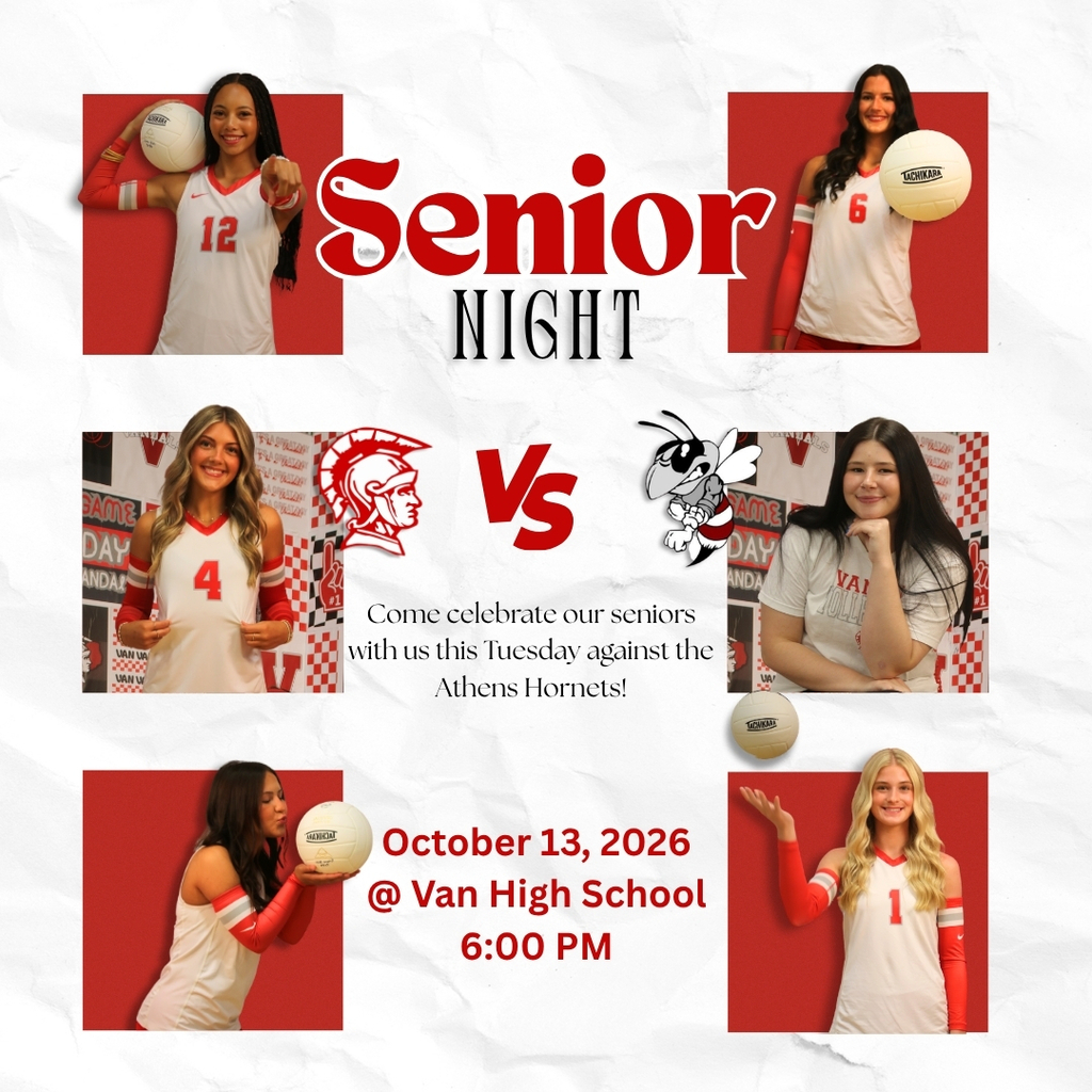SENIOR NIGHT OCTOBER 13, 2026 @ VAN HIGH SCHOOL 6:00 PM 