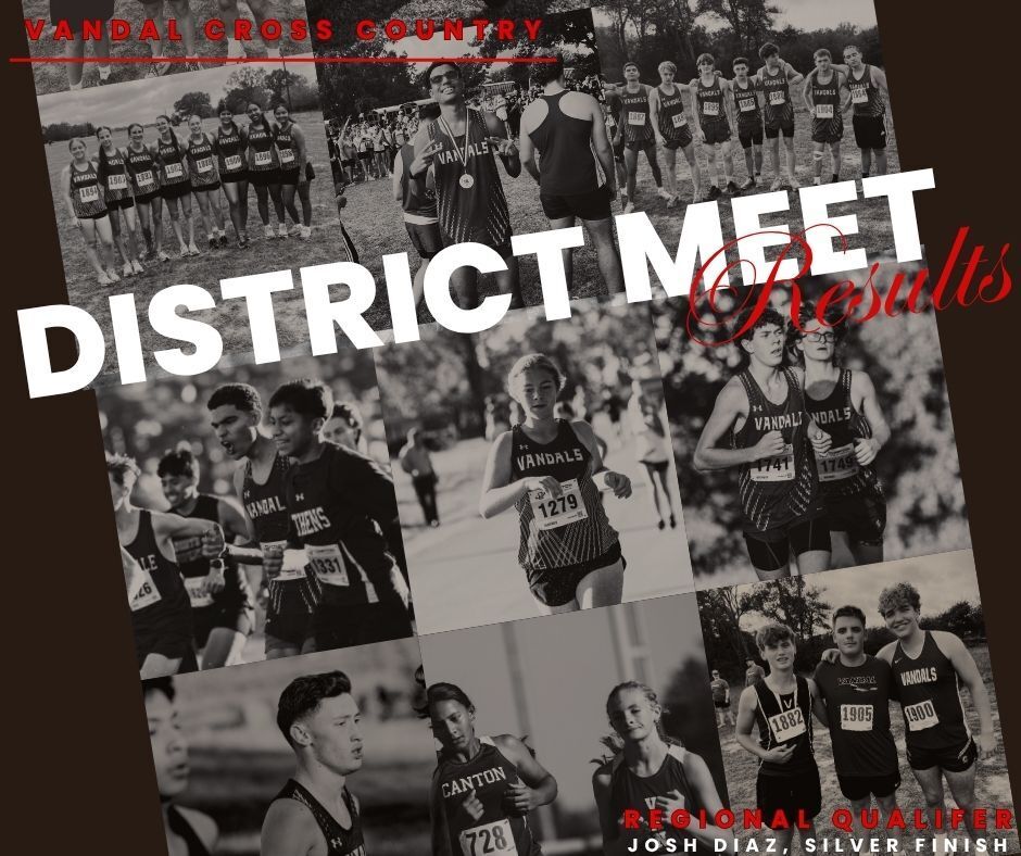 VANDAL CROSS COUNTRY DISTRICT MEET RESULTS JOSH DIAZ SILVER FINISH