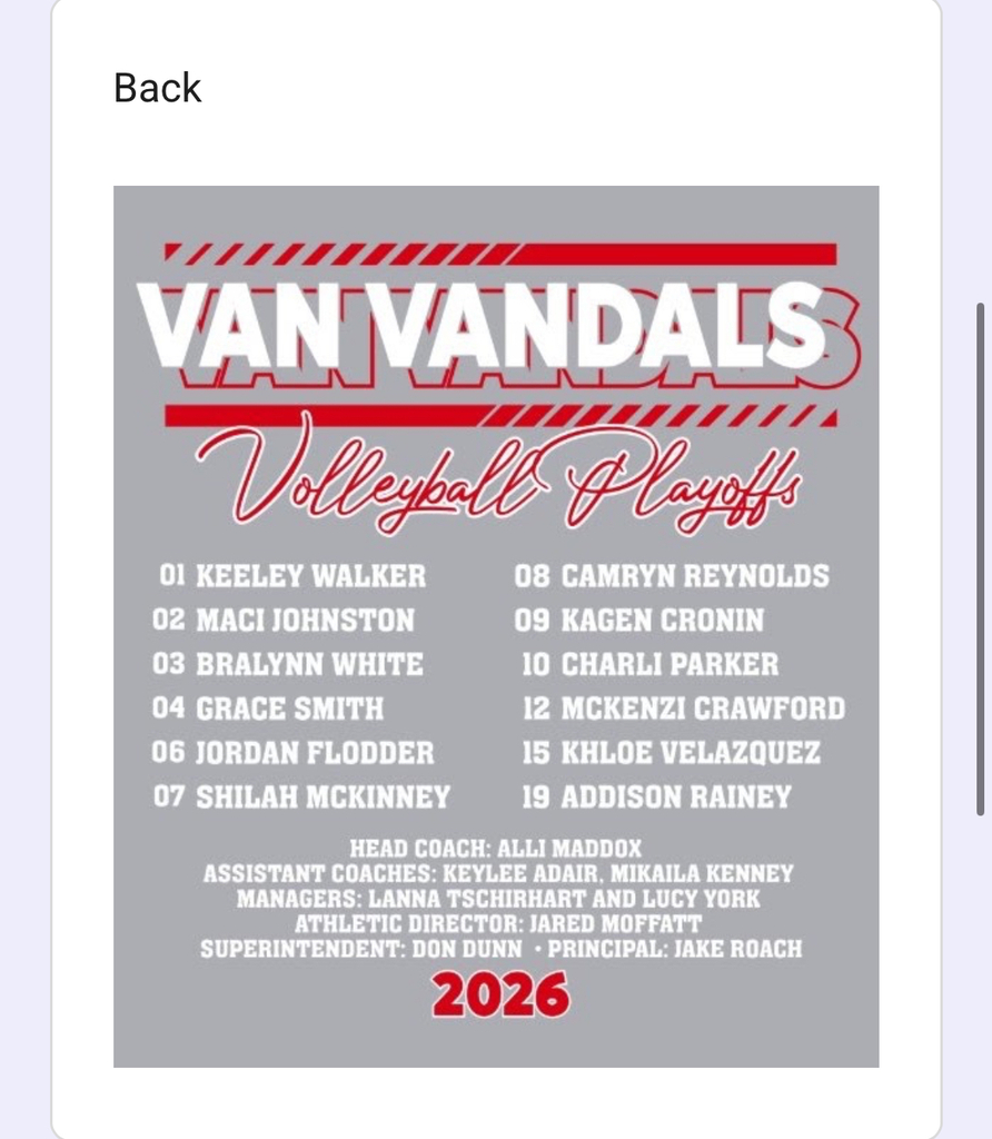 Van Vandals Volleyball Playoffs