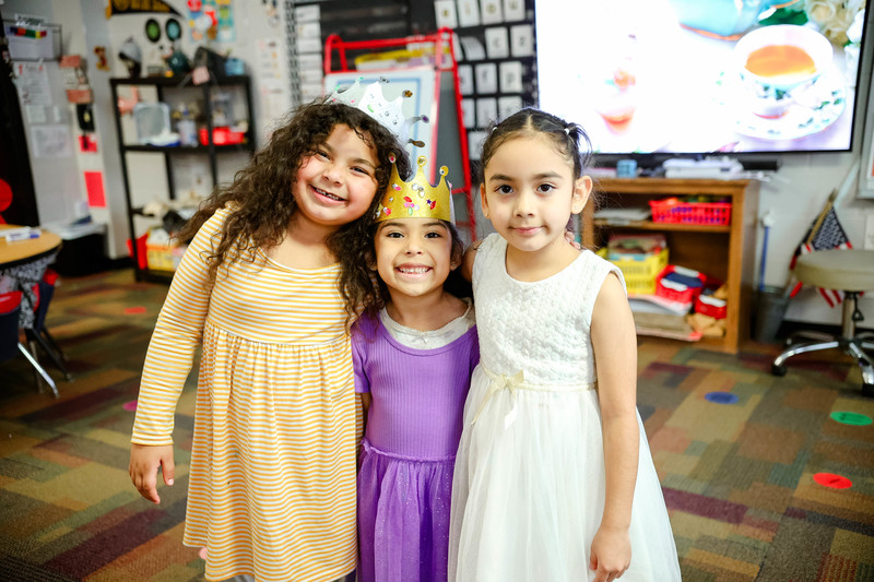 students having tea party