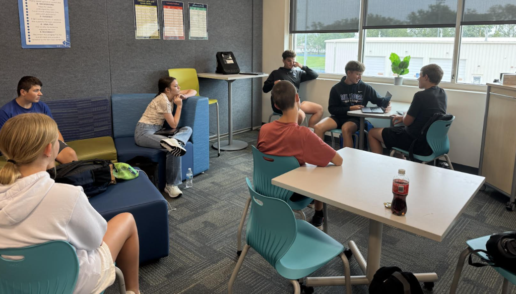 English 2 students presenting in small groups