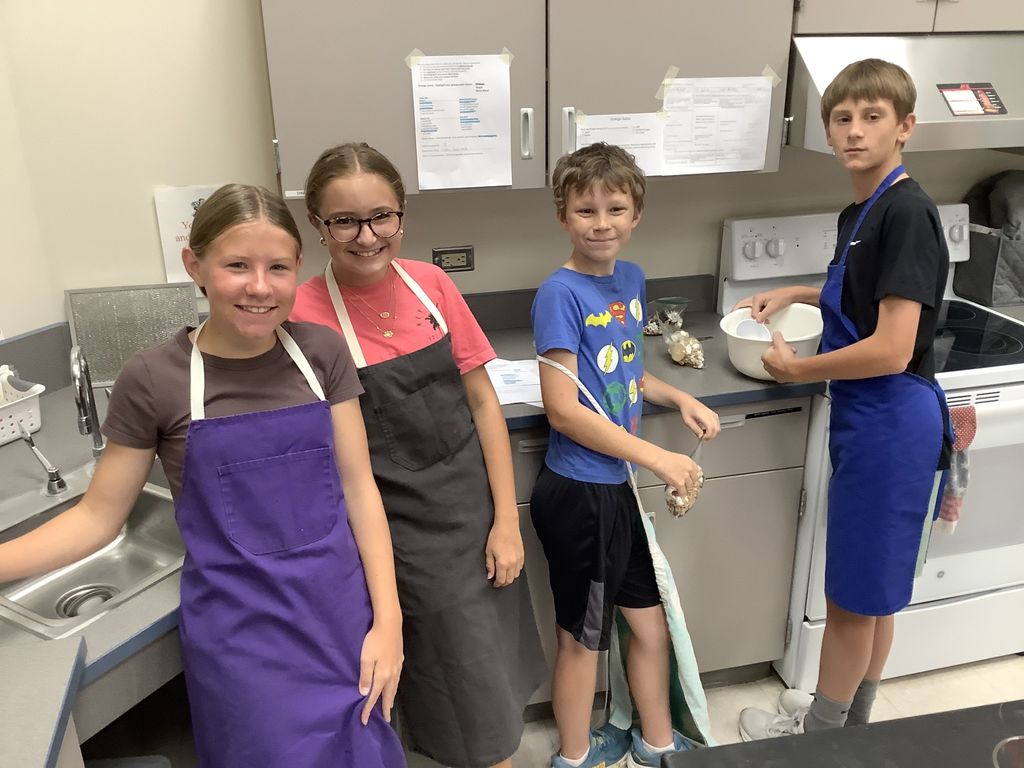 7th grade food lab - students making trail mix