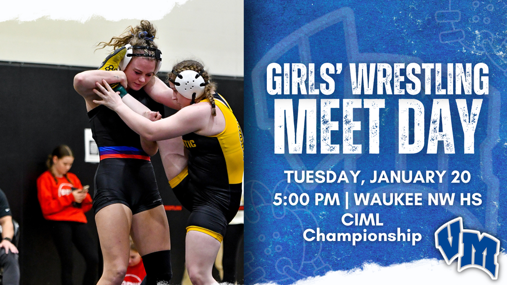 Two female wrestlers in black and yellow singlets competing intensely during a match at the Girls' Wrestling Meet Day event. Girls' Wrestling Meet Day on Tuesday, January 20 at 5:00 PM at Waukee NW HS for the CIML Championship.