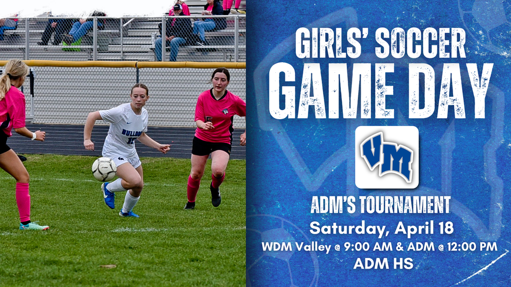 Female soccer player in white dribbling the ball past opponents in pink during a game at a high school field.