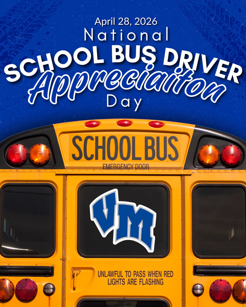Close-up of a yellow school bus rear with a VM logo, celebrating National School Bus Driver Appreciation Day on April 28, 2026.