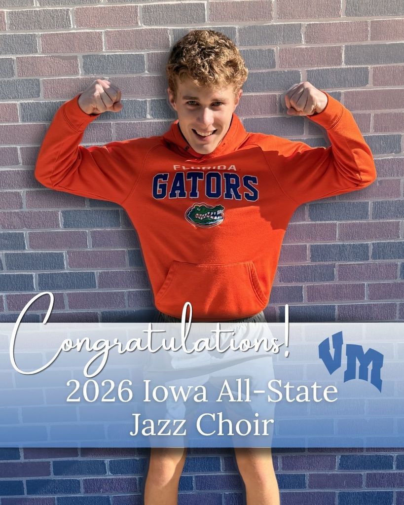 Teen wearing an orange Florida Gators hoodie flexing muscles against a brick wall, celebrating 2026 Iowa All-State Jazz Choir achievement.