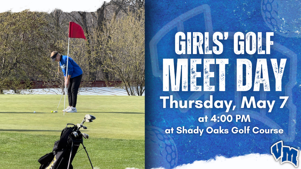 Girl golfer putting on green near red flag at Shady Oaks Golf Course for Girls' Golf Meet Day event.