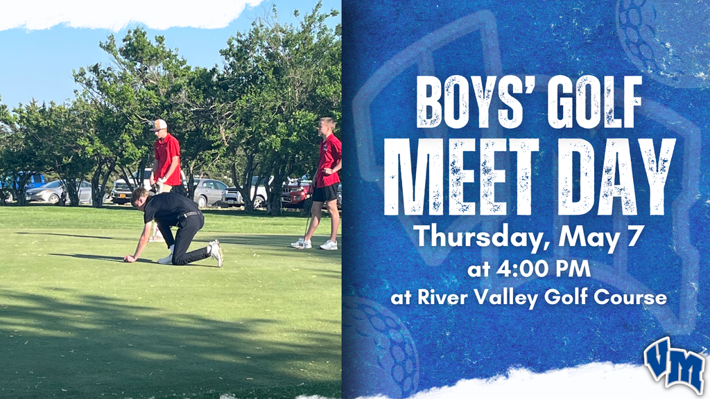 Boys' golf players on green preparing for a putt during practice at River Valley Golf Course.