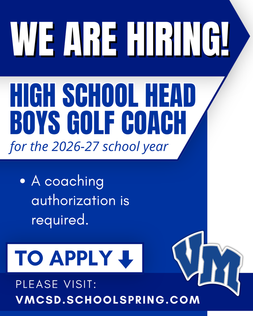Hiring announcement for a high school head boys golf coach position for the 2026-27 school year requiring coaching authorization.