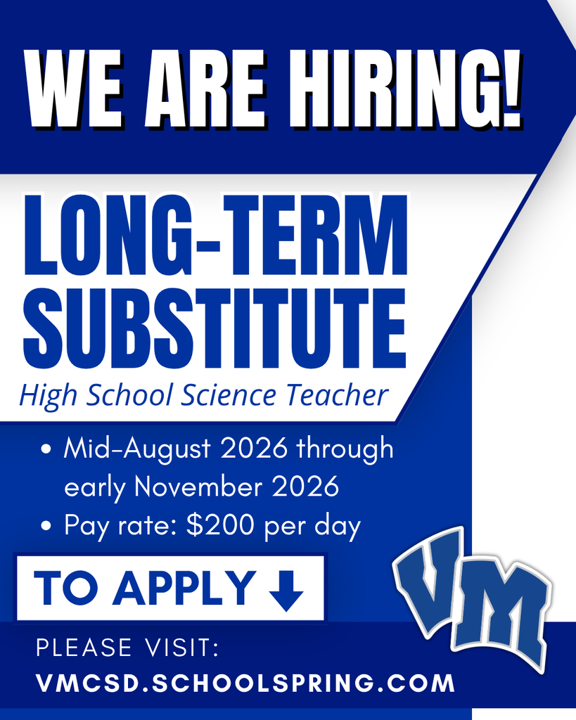 Hiring announcement for a long-term substitute high school science teacher from mid-August to early November 2026, paying $200 daily.