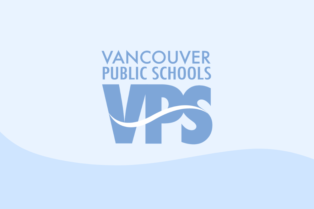 VPS blue logo on blue background with wave