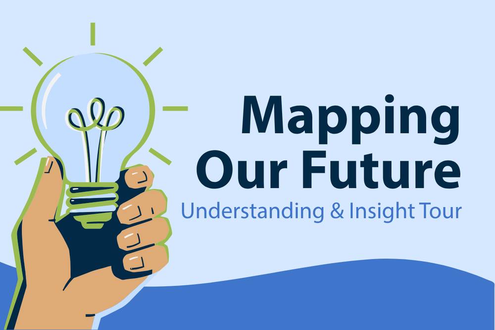 Mapping our future hand holding a lightbulb