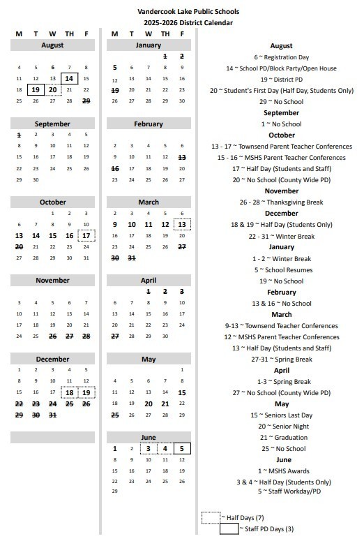 District calendar