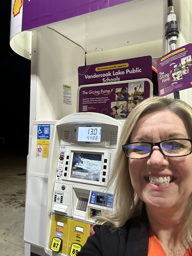 last day! fill up gas for proceeds to Vandy 