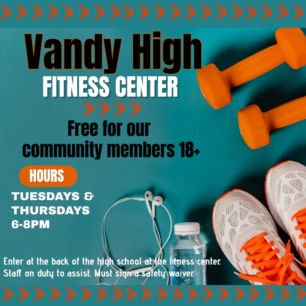 Vandy High Fitness Center, free for 18+ Vandy community, T&TH 6-8pm 
