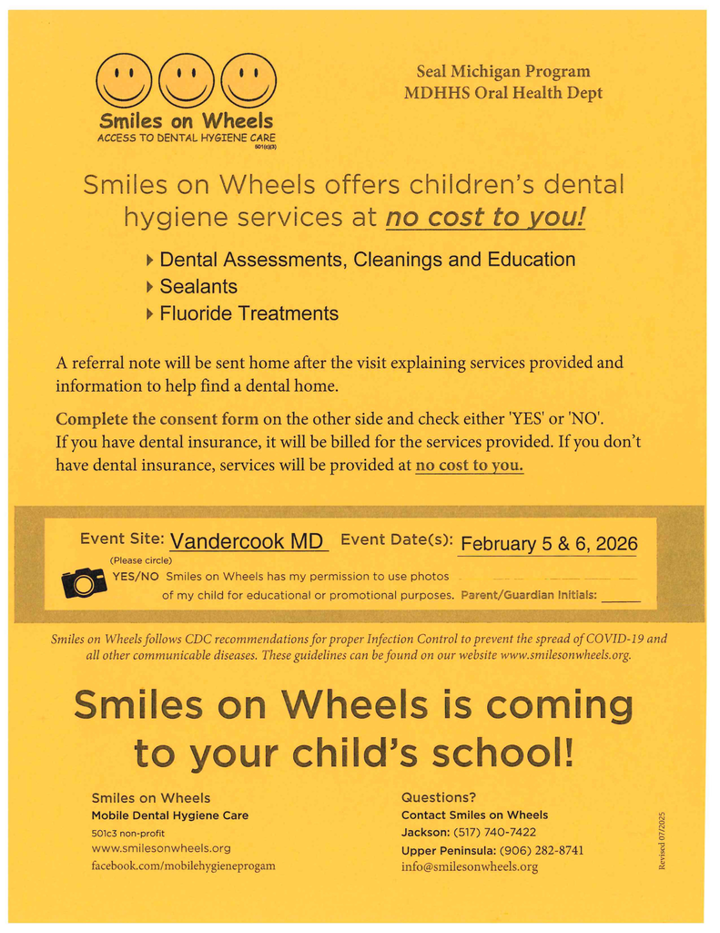 Smiles On Wheels Informational Flyer