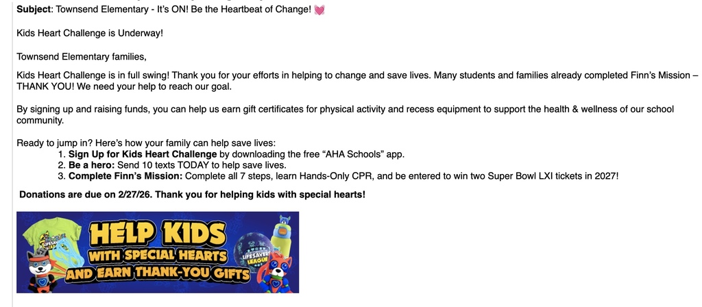 Kids Heart Challenge @ Townsend!