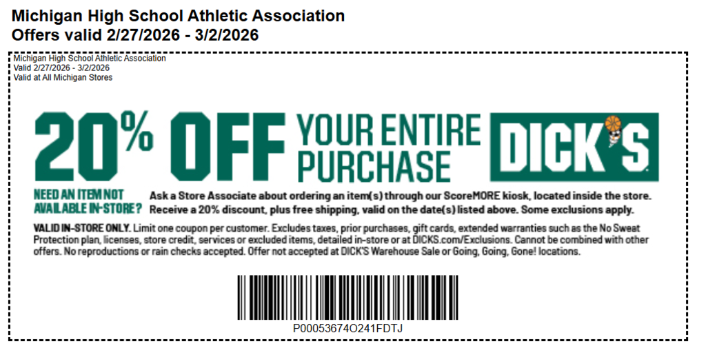 Dick's discount card