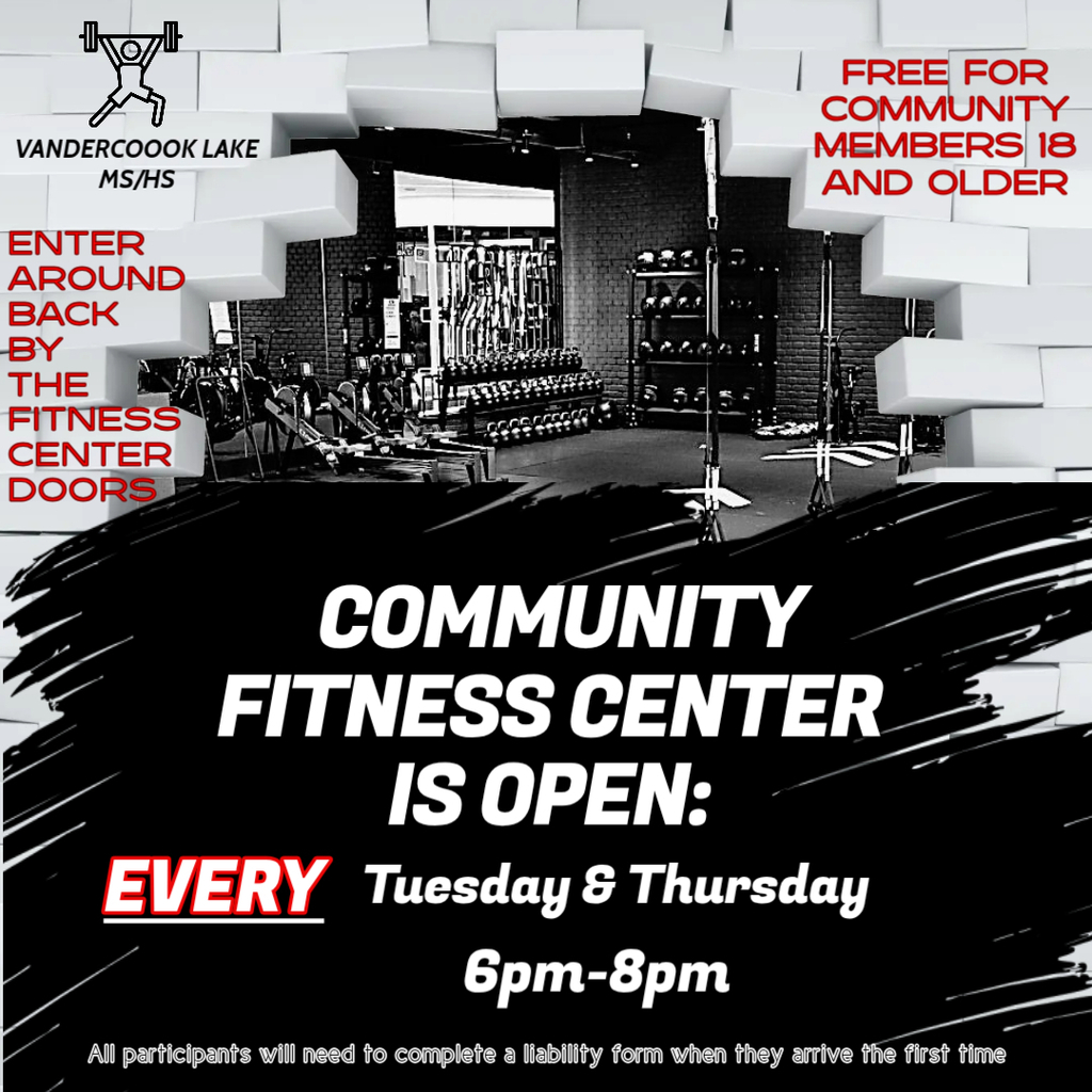 fitness center 6-8pm T and TH