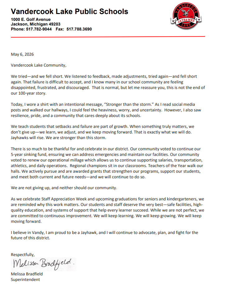 May bond update letter