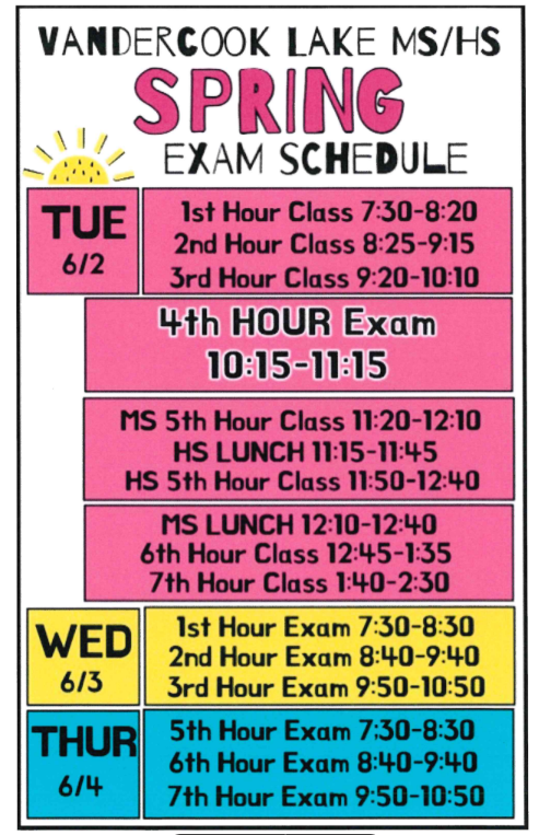 Spring Exam Schedule 2026