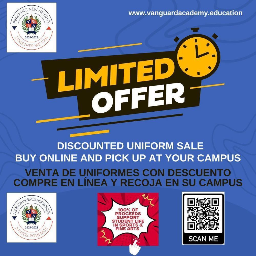 Limited offer - discounted Uniform Sale - Buy online and pick up at your campus