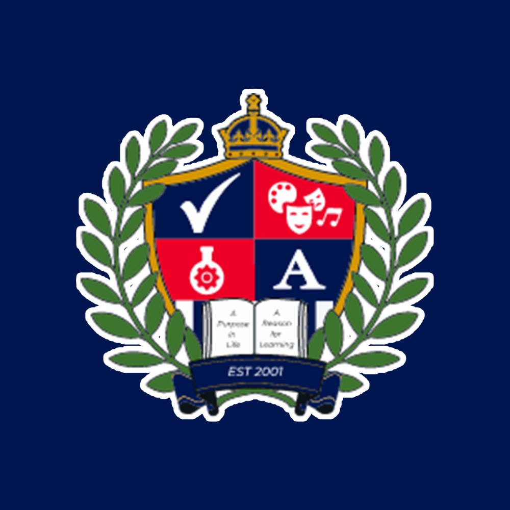logo on blue background