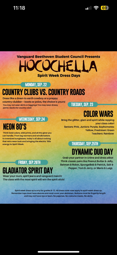 hoco 25 spirit week