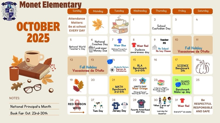 October calendar 