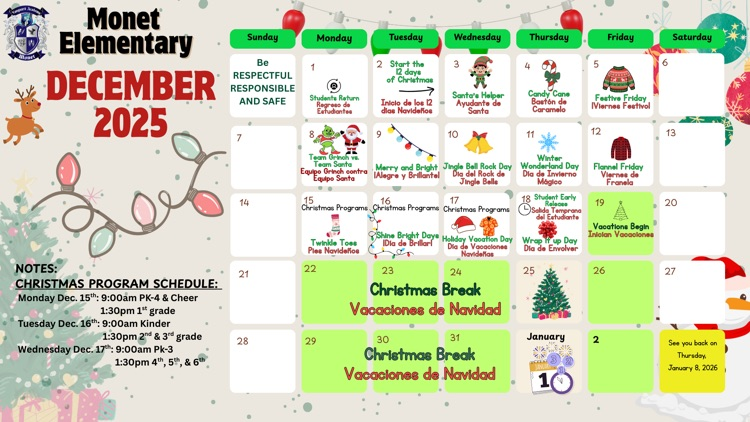 December calendar of events