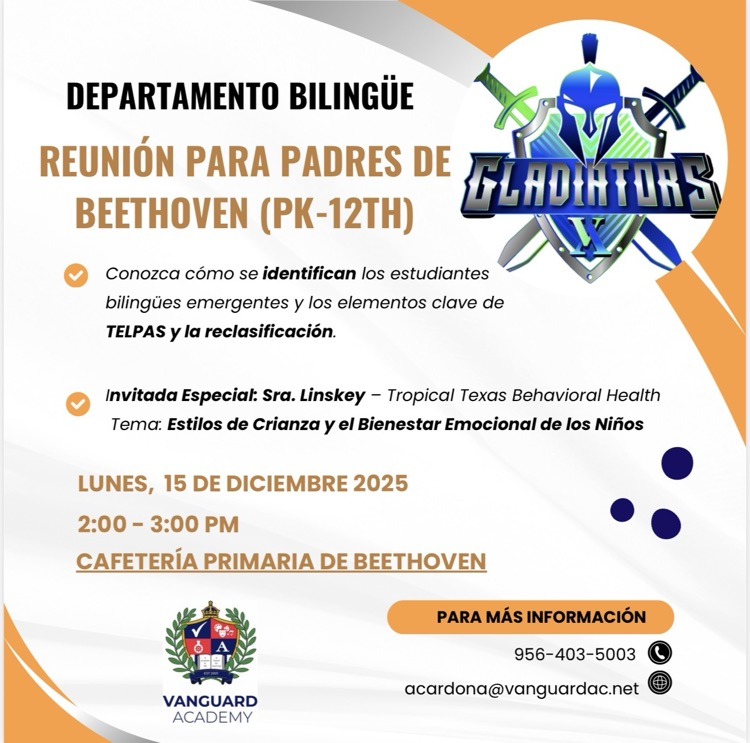 Departamento Bilingüe-Junta de Padres de Familia de Beethoven PK-12