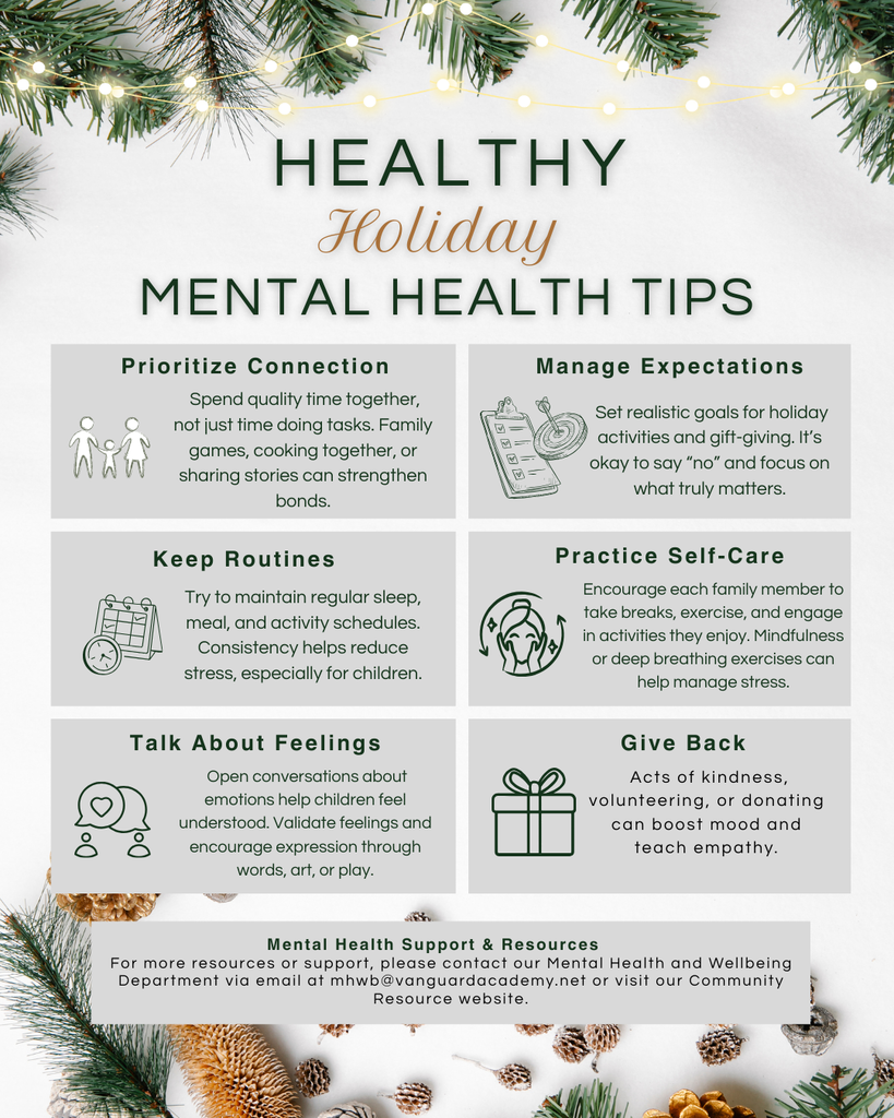English - Healthy Holiday Mental Health Tips Flyer
