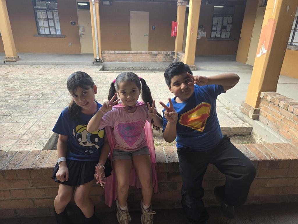 Students in superhero outfits