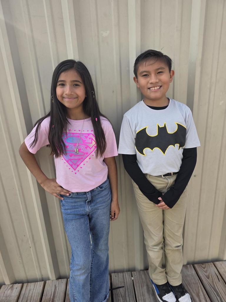 Students in superhero outfits