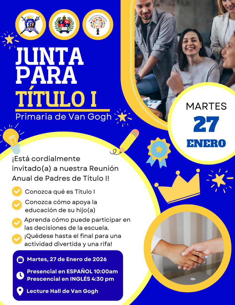 Flyer with information about Spanish Title I information session